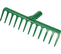 KOTARBAU® Râteau robuste en acier Balai à feuilles Râteau à feuilles en éventail Vert 310 mm