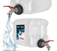 KOTARBAU® Réservoir d'eau avec robinet 10 litres Bidon d'eau potable Réservoir d'eau Bidon en plastique Survival Camping Accessoires Eau potable Bidon Distributeur d'eau Robinet en métal