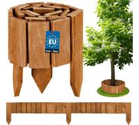 KOTARBAU® Rollborder 10 x 110 cm couleur chêne découpable Bordure de parterre en bois Bordure de parterre en pin Clôture en bois Petite clôture en bois Délimitation de parterre Palissades Clôture déco