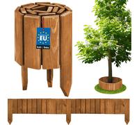 KOTARBAU® Rollborder 15 x 110 cm couleur chêne découpable Bordure de parterre en bois Bordure de parterre en pin Clôture en bois Petite clôture en bois Délimitation de parterre Palissades Clôture déco