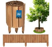 KOTARBAU® Rollborder 20 x 110 cm brun recoupable Bordure de parterre en bois Bordure de parterre en pin Clôture en bois Petite clôture en bois Délimitation de parterre Palissades Clôture décorative en
