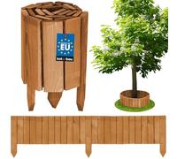 KOTARBAU Rollborder 20 x 110 cm Chêne, découpable, bordure pour parterres de fleurs, bois de pin, clôture en bois de palissade, petite clôture pour parterres de fleurs