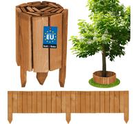 KOTARBAU® Rollborder 20 x 110 cm couleur chêne à découper Bordure de parterre en bois Bordure de parterre en pin Clôture en bois Petite clôture en bois Délimitation de parterre Palissades Clôture déco
