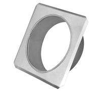 KOTARBAU® Rosace pour tuyau de poêle - Diamètre : 150 mm - Galvanisée - Avec bride - 200 mm x 200 mm - Couvercle mural argenté - Rosace décorative pour cheminée - Doublure murale