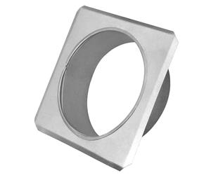 KOTARBAU® Rosace pour tuyau de poêle - Diamètre : 150 mm - Galvanisée - Avec bride - 200 mm x 200 mm - Couvercle mural argenté - Rosace décorative pour cheminée - Doublure murale