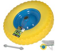 KOTARBAU® Roue de brouette 4.80/4.00-8 - Pneus en polyuréthane renforcé - Diamètre 390 mm - 200 kg - Roue complète avec axe