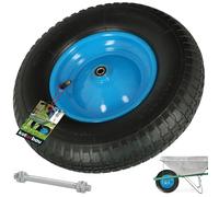 KOTARBAU® Roue de brouette avec essieu - Gaine 4,80 4,00-8 - 4,80/4,00-8 - Pneus de brouette 4,80/4,00-8 - Pneus renforcés 6PR - Diamètre : 390 mm