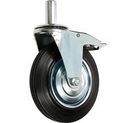 KOTARBAU® Roue d'échafaudage pivotante 200 mm avec pivot 27mm et frein Galvanisé