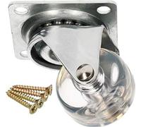 KOTARBAU® Roulette de meuble transparente Ø 35 mm pour tous les types de sol Roulette pivotante Roulette en caoutchouc Roulette de transport Roulette de canapé Roulette coulissante Roulette pour caiss
