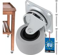 KOTARBAU® Roulettes de meuble Ø 40mm Adaptées à tous les types de sols Roulettes pivotantes Roulettes en caoutchouc Robuste Roulettes de transport Roulettes de canapé Roulettes coulissantes Roulettes