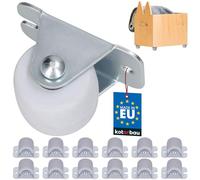 KOTARBAU Roulettes de transport 22 mm / 33 mm en caoutchouc uni Cadre en acier Roulettes pivotantes pour tous les sols, caisses à outils (12, 33 mm)