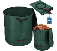 KOTARBAU® Sac à déchets de jardin avec fermeture éclair Benne à mortier 272 L Sac à plantes Sac à feuilles Sac à déchets de jardin Sac & récipient Sacs à déchets de jardin Coupe de gazon pour déchets
