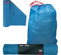 KOTARBAU® Sacs poubelle 120L avec cordon de serrage bleu Sacs poubelle indéchirables Sacs poubelle Sacs à ordures ménagères Sacs poubelle avec cordon de serrage sac poubelle bleu
