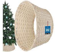 KOTARBAU® Sapin de Noël Jupe en osier Ø 60 cm blanchi Support pour sapin de Noël en rotin naturel Corbeille pour sapin de Noël, Housse pour sapin de Noël Décoration Pied de sapin