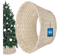 KOTARBAU® Sapin de Noël Rock en osier Ø 50 cm blanchi Support pour sapin de Noël en rotin naturel Corbeille pour sapin de Noël Housse Déco Support pour sapin de Noël Pied de support