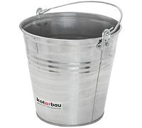 KOTARBAU® Seau à Cendre - Seau De Maçon - Acier Galvanisé - 7 L - Argent - pour Le Jardinage - Résistant à la Rouille - Polyvalent