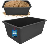 KOTARBAU® Seau à mortier Seau de chantier Rectangulaire Noir 80 L
