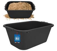 KOTARBAU® Seau à mortier Seau de construction renforcé Rectangulaire Noir 55 L