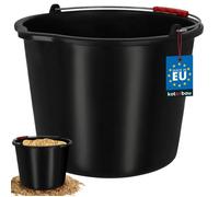 KOTARBAU - Seau de Maçon - Seau de Construction 20 L - Plastique - Seau de Chantier - Seau à Mortier - Noir