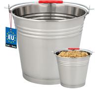 KOTARBAU® Seau en inox 10 l Seau alimentaire Seau à aliments Seau à lait Seau de jardin Seau de construction pour la gastronomie