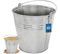 KOTARBAU Seau en zinc robuste galvanisé 10 L poignée simple Seau à eau pour le jardin Travaux de construction Déchets cuisine Mortier Outils