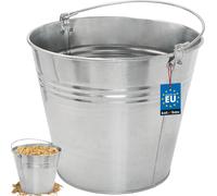 KOTARBAU® Seau en zinc robuste galvanisé 15 L poignée simple Seau à eau pour le jardin Travaux de construction Déchets cuisine Mortier Outils