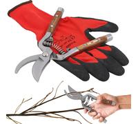 KOTARBAU® Sécateur de jardin Cisaille à haies en acier avec poignée en bois 22 cm Cisaille à haies Sécateur pour rosiers Cisaille à branches pour le jardin pour couper et tailler les branches