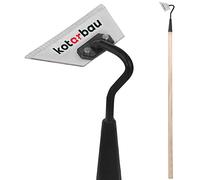 KOTARBAU® Serpette Jardinage en métal 160 mm avec Manche en Bois 95 cm - Outil de Jardinage pour Entretien Jardin Binette Jardinage Desherbage Binette Jardinage Manche Long
