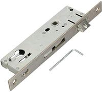 KOTARBAU® Serrure à cadre tubulaire - 92 mm - Distance au canon : 35 mm - En acier inoxydable - Serrure à encastrer pour cylindre profilé gauche/droite (35 mm)