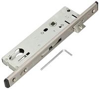 KOTARBAU® Serrure à cadre tubulaire 92 mm - Distance au canon 35 mm - Têtière C en acier inoxydable - Serrure à encastrer pour cylindre profilé gauche/droite