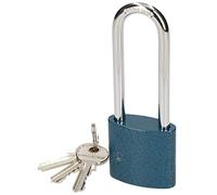 KOTARBAU® Serrure à rideau en fonte 40 mm avec anse allongée Verrou universel avec boîtier bleu