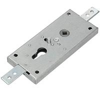 KOTARBAU® Serrure de garage 60 mm en acier - Cylindre profilé pour portail battant - Verrou de portail - Fermeture de garage - Argent