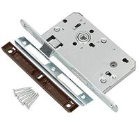 KOTARBAU® Serrure encastrée 72/55 mm DIN gauche pour porte de toilettes, porte de salle de bain, serrure de porte avec contre-plaque en acier de qualité supérieure