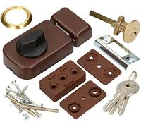 KOTARBAU® Serrure Supplémentaire 50/60 mm Marron Verrou de Porte avec Cylindre Extérieur Universelle