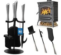 KOTARBAU® Serviteur de cheminée pelle, tisonnier + support 4 pièces