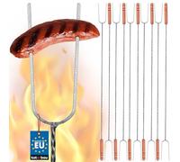 KOTARBAU® Set 10 pièces Brochettes Pour Barbecue - Acier et Bois - 100 cm - Argent - Fourchette Barbecue - Longue - Piques Avec Manche En Bois - Brochettes Réutilisables