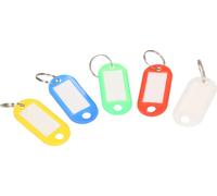 KOTARBAU® Set de 10 porte-clés 50x20mm inscriptibles d'un côté étiquettes interchangeables avec porte-clés