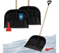 KOTARBAU® Set de 2 pelles à neige pour voiture 47 cm avec manche en bois 137 cm + raclette à glace pour voiture Set Pelle à neige pour voiture pour déblayer la neige Raclette à vitres pour voiture ave