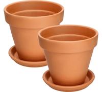 KOTARBAU® Set de 2 pots de fleurs Cache-pot en terre cuite ⌀ 17 cm pour l'intérieur et les jardins