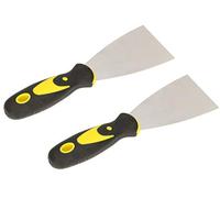KOTARBAU set de 2 spatules de peintre en inox 60 mm Spatule de plâtrier Spatule universelle Grattoirs pour enlever Couteau à palette avec manche en caoutchouc