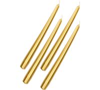 KOTARBAU® Set de 4 bougies de table Bougies pointues pour bougeoirs Or Métallisé Non parfumé Cadeaux avec Parfum Agréable Aromathérapie Bougies de décoration