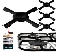 KOTARBAU® Set de 4 croix de cuisinière à gaz émaillées 130x130 mm Tôle Support de casserole pour plaques de cuisson à gaz Rehausse pour réchaud de camping Rehausse Accessoires pour réchaud à gaz