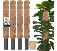 KOTARBAU® Set de 4 tuteurs de mousse pour Monstera Coco Natural ⌀3,2 x 40cm Tuteur de plante Aide à la croissance pour plantes Monstera Tuteur de plante Coco Moss Pole Aide à la croissance Monstera Tu