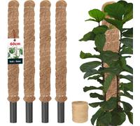 KOTARBAU® Set de 4 tuteurs de mousse pour Monstera Coco Natural ⌀ 3,2 x 60 cm Tuteur pour plantes Monstera Tuteur pour plantes Coco Moss Pole Tuteur pour plantes Monstera Tuteur pour fleurs Moss + cor