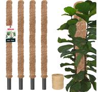 KOTARBAU® Set de 4 tuteurs de mousse pour Monstera Coco Natural ⌀ 3,2 x 80 cm Tuteur pour plantes Monstera Tuteur pour plantes Coco Moss Pole Tuteur pour plantes Monstera Tuteur pour fleurs Moss + cor