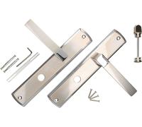 KOTARBAU® Set de béquilles de porte 72 mm WC plaque longue nickel-chrome universel moderne