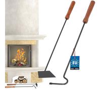 KOTARBAU Set d'ustensiles de cheminée Avec tisonnier et grattoir à cendres Ensemble d'outils pour cheminée Poêle à bois Noir Accessoires de cheminée Cure-pied