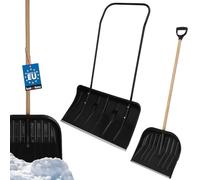 KOTARBAU® Set Pelle À Neige 80 cm avec Roues + Pelle À Neige 48 cm avec Bord Profilé en Aluminium, Pelle À Neige avec Manche en Métal, ECO
