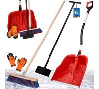 KOTARBAU® Set pelle à neige avec manche aluminium 144 cm balai de rue avec manche 150 cm racloir à glace 119 cm + gants pelle à neige pelle à neige manche pour le déneigement