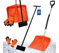 KOTARBAU® Set pelle à neige avec manche en aluminium 137 cm racloir à glace 119 x 20 cm + gants chauds pelle à neige chasse-neige pelle à neige pousse-auto avec manche pelle avec manche